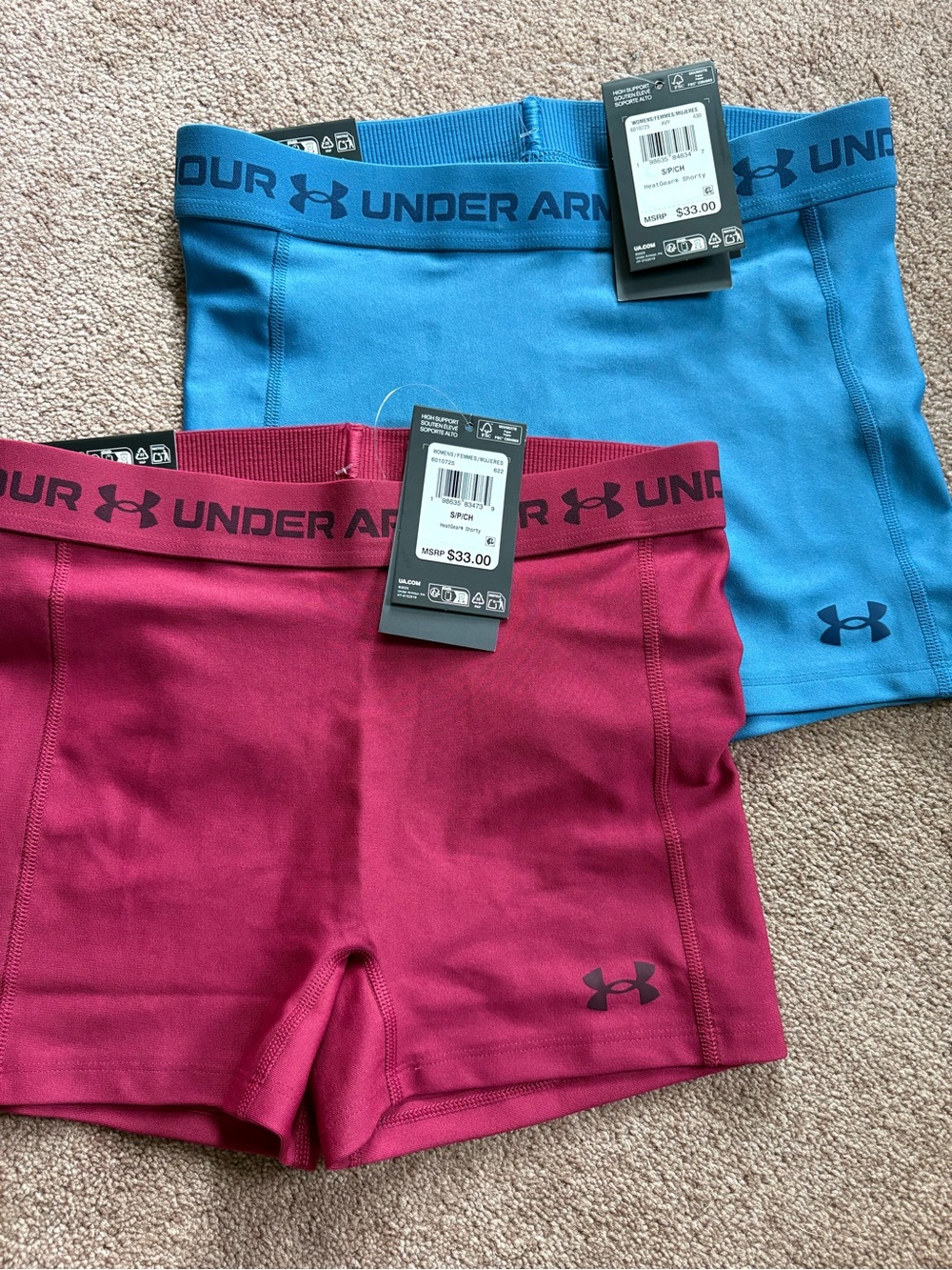 Under Armour Womens Heatgear Shorty Compression tight Shorts small NWT